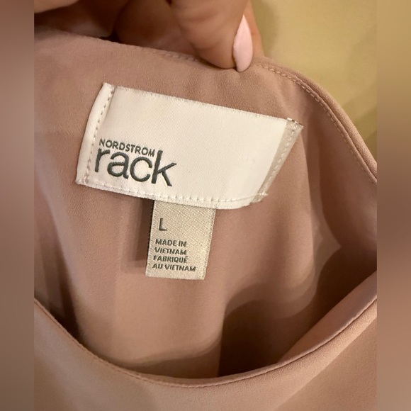 Nordstrom Rack Blush Pink Adobe Eyelet Trim double layer Blouse size large - Picture 2 of 8